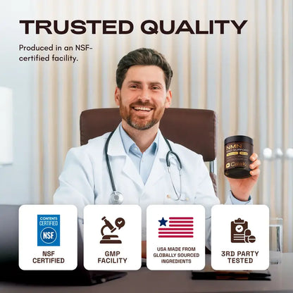 Recharge Your Cells. Reverse Your Age. 1000mg Pure NMN.