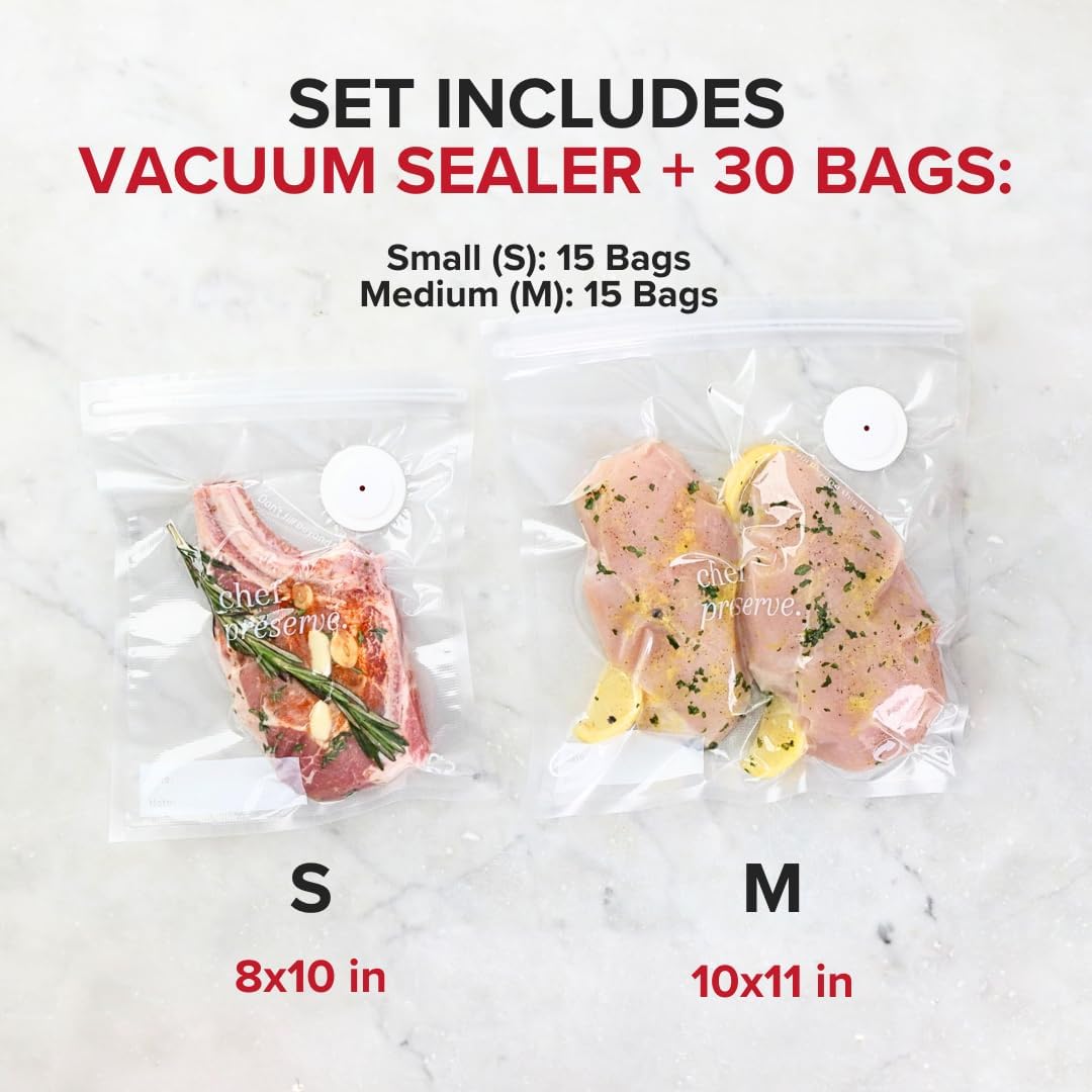 Keep Food Fresh 5X Longer With The Chef Preserve Compact Vacuum Sealer