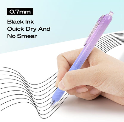 Smooth Quick-Dry Retractable Gel Pens (0.7mm Fine Point)