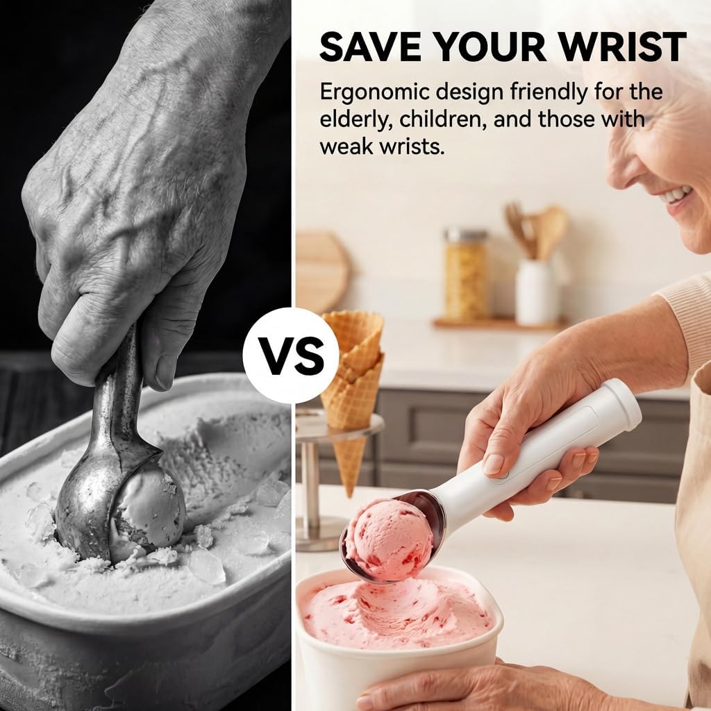 Effortlessly Scoop Hard Frozen Ice Cream With Smart Heated Technology