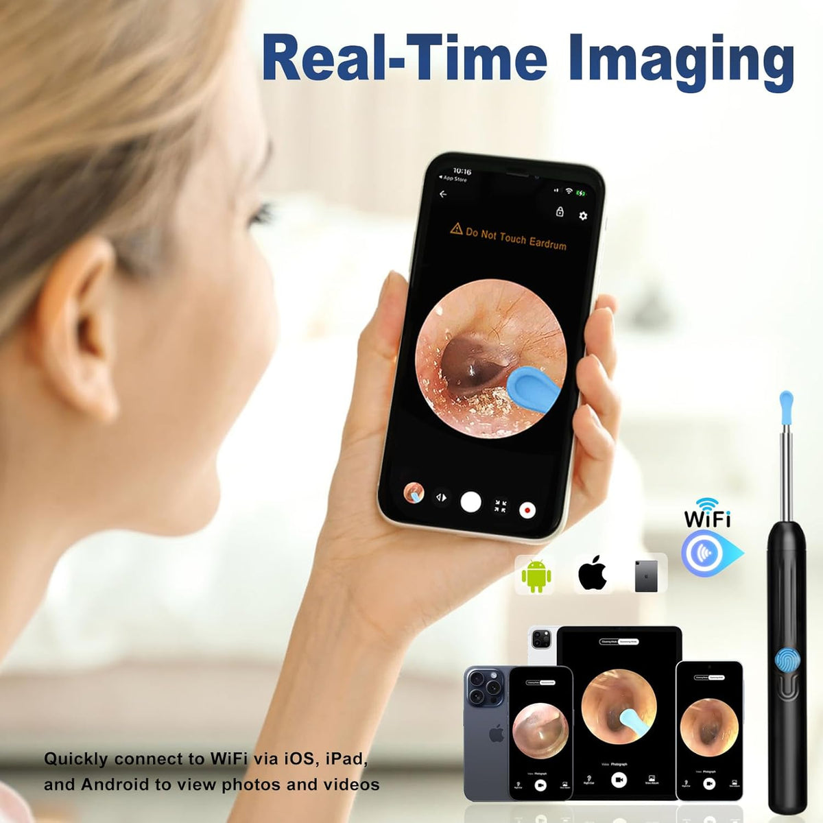 Ear Wax Removal Tool With Camera, 1 Set Portable Type-C Rechargeable Ear Cleaner, Waterproof Endoscope Ear Cleaning Tool, Earwax Removal Tool, Earwax Removal Kit