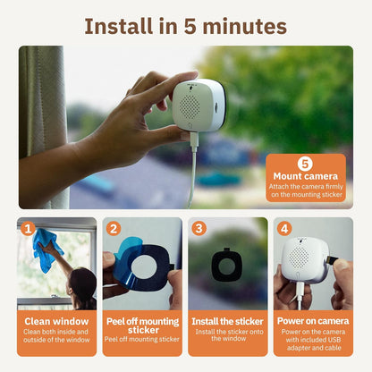 3MP 2K Window Camera,2.4GHz & 5GHz WiFi Indoor Cameras