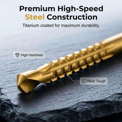 Titanium Side-Cutting Drill Bit Set – Drill, Ream & Side-Cut with One Tool
