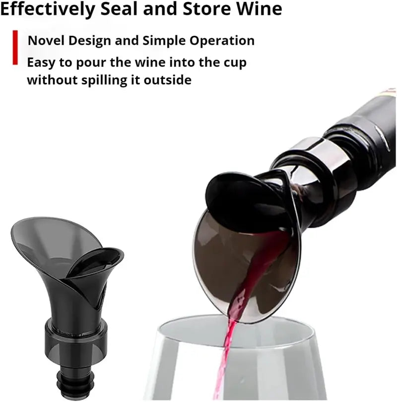 2-in-1 Petal Wine Pourer & Fresh-Keeping Stopper – Drip-Free Aerating Wine Spout