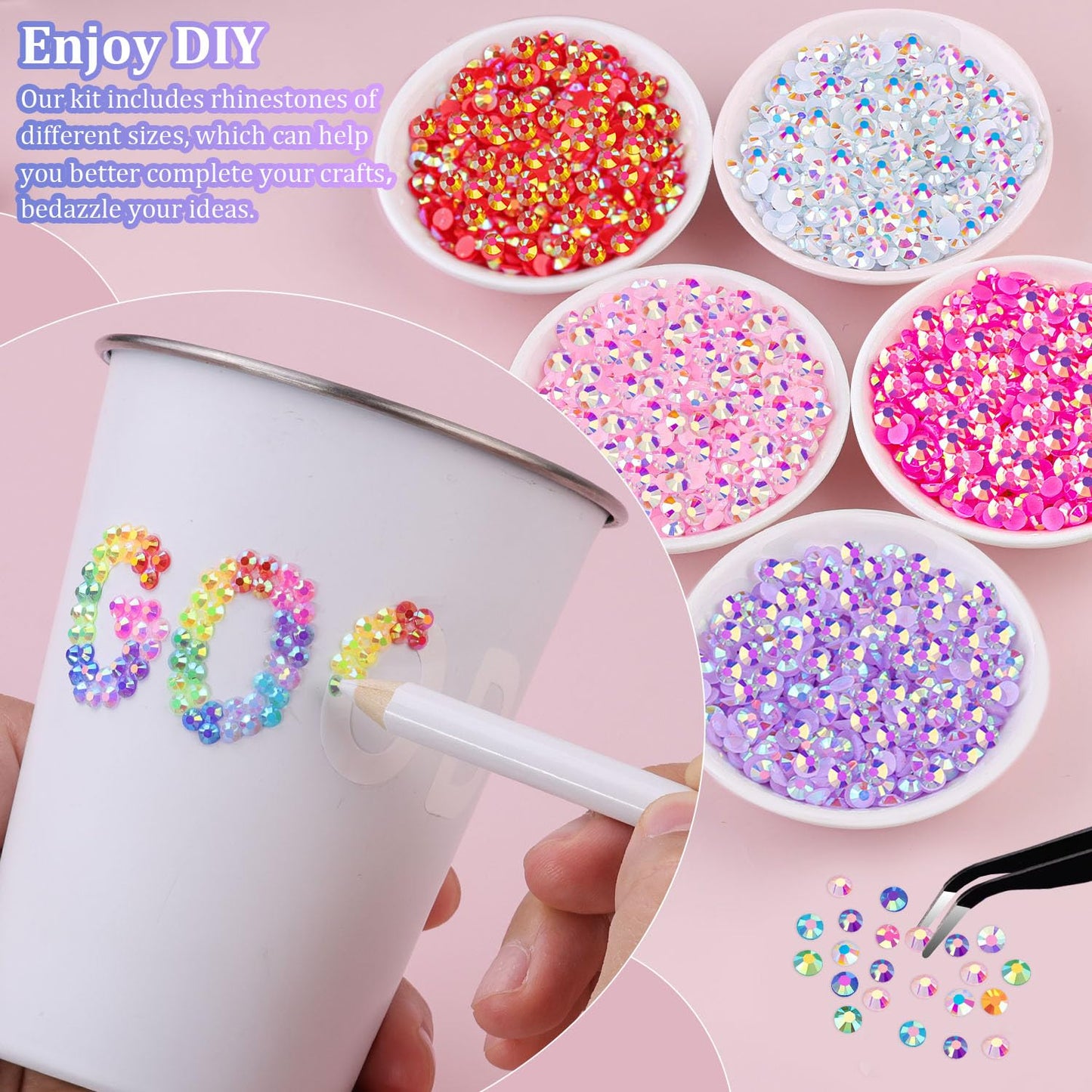 Unleash Your Sparkle: 37,000Pcs Premium Resin Jelly Rhinestone Kit