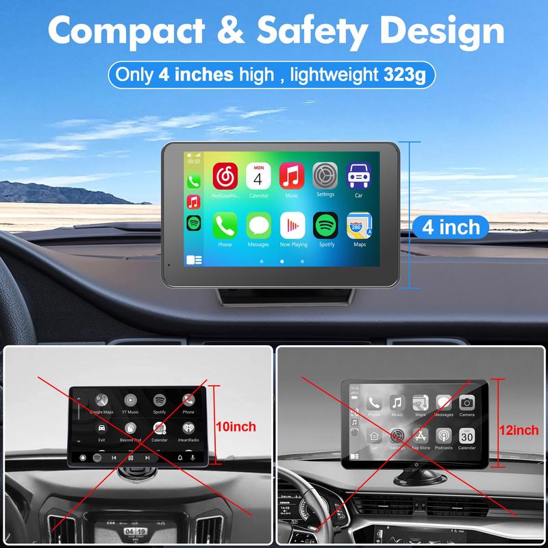 2025 Upgraded Wireless CarPlay Screen for Andriod & Iphone