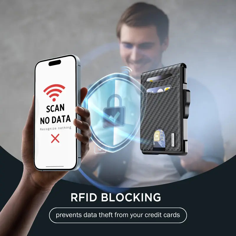 Slim Pop-Up RFID Blocking Wallet with ID Window & Cash Clip