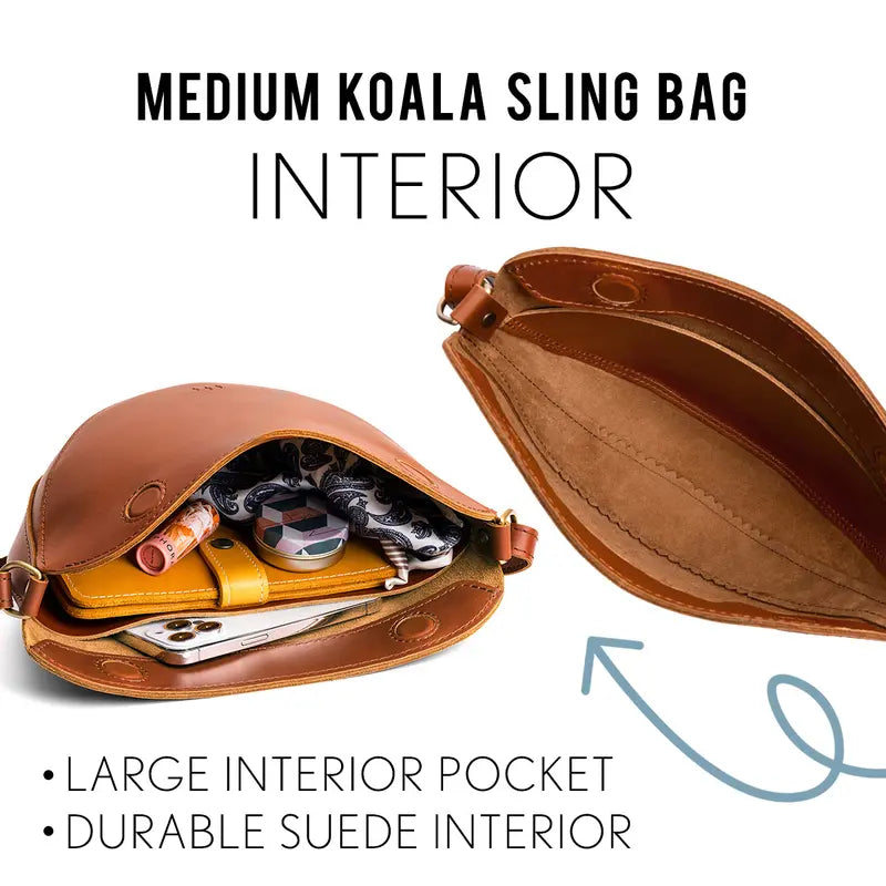 Soft Full-Grain Leather Koala Sling & Chest Crossbody Bag