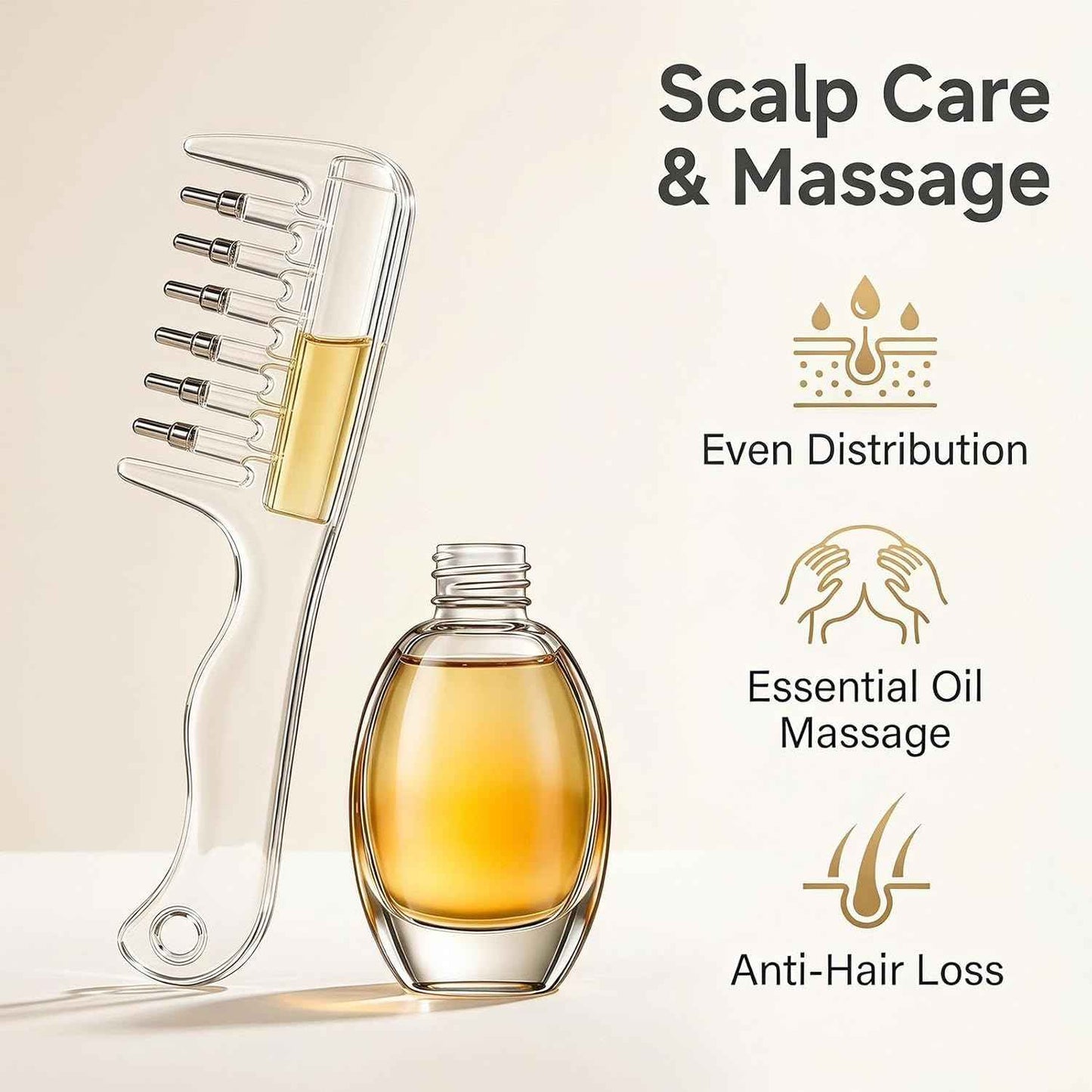 Precision Scalp Oil Applicator Brush for Direct Root Nourishment & Hair Care