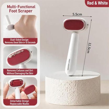 Dual-Sided Foot Callus Remover with Detachable Replaceable Heads