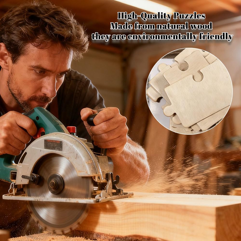 Custom Wooden Jigsaw Puzzles - 200/300/500/1000/1500 Piece Photo Gift Sets for Adults & Kids - Pet, Wedding, Family Memory Keepsake