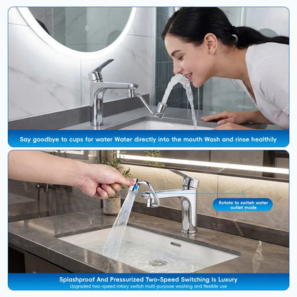 1440° Universal Swivel Faucet Extender – Dual Spray Mode