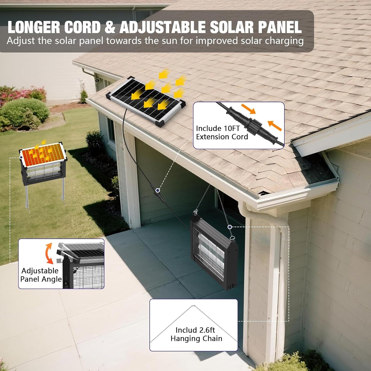 Reclaim Your Backyard with the ZeChuan Solar-Powered 4000V Bug Zapper