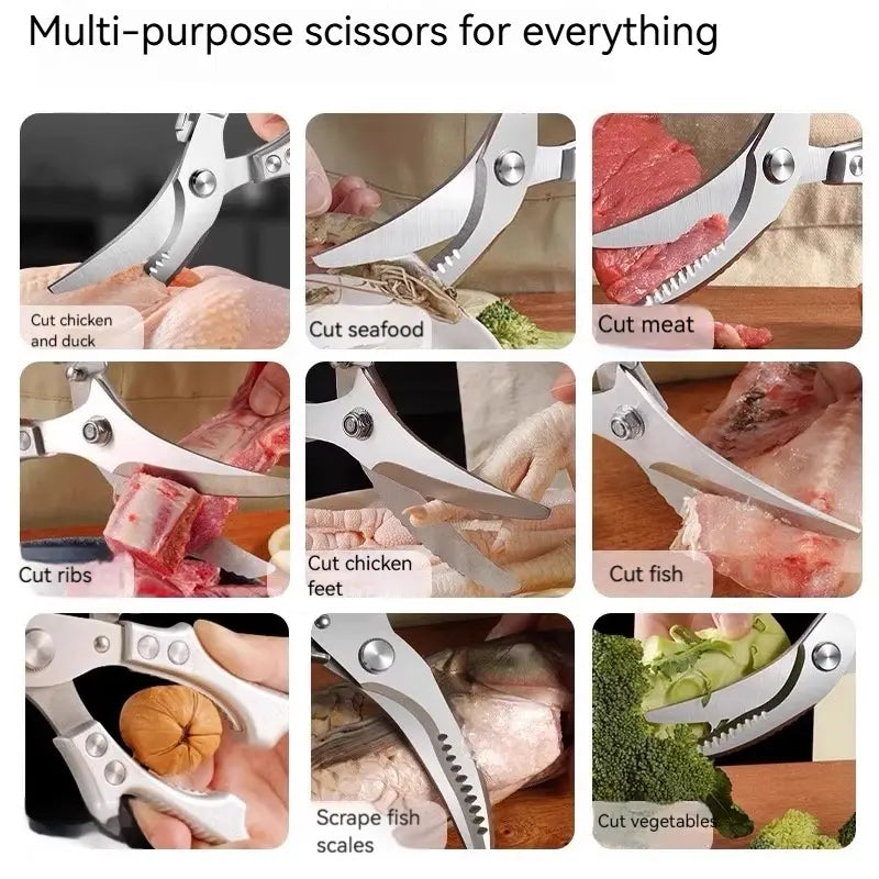 Heavy Duty Stainless Steel Kitchen Poultry Shears for Bone & Meat