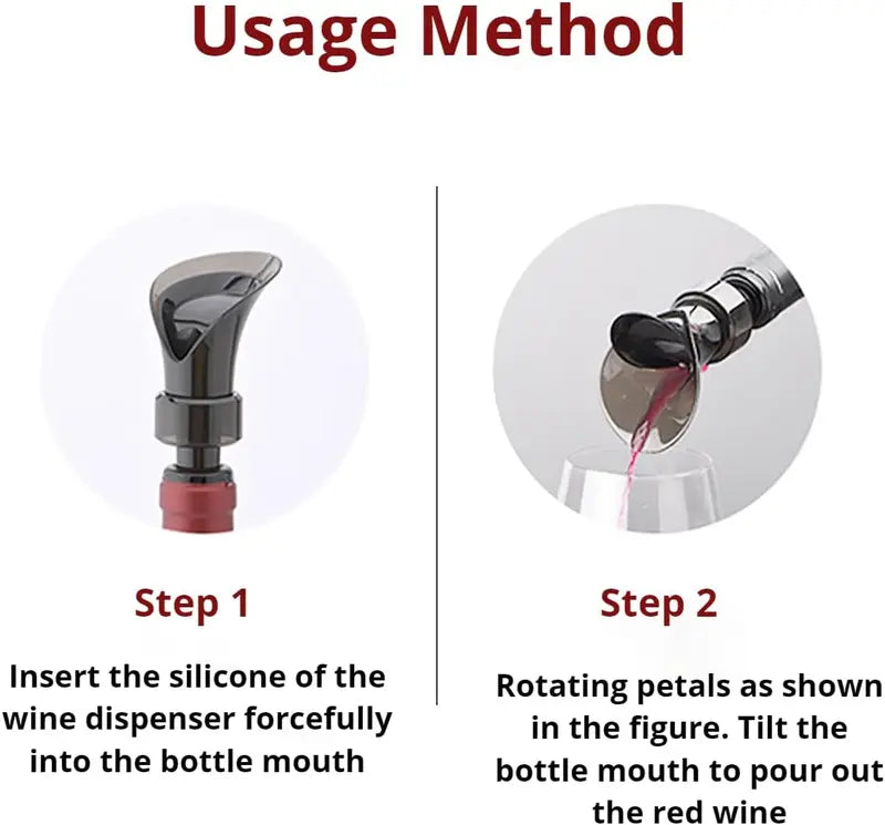 2-in-1 Petal Wine Pourer & Fresh-Keeping Stopper – Drip-Free Aerating Wine Spout