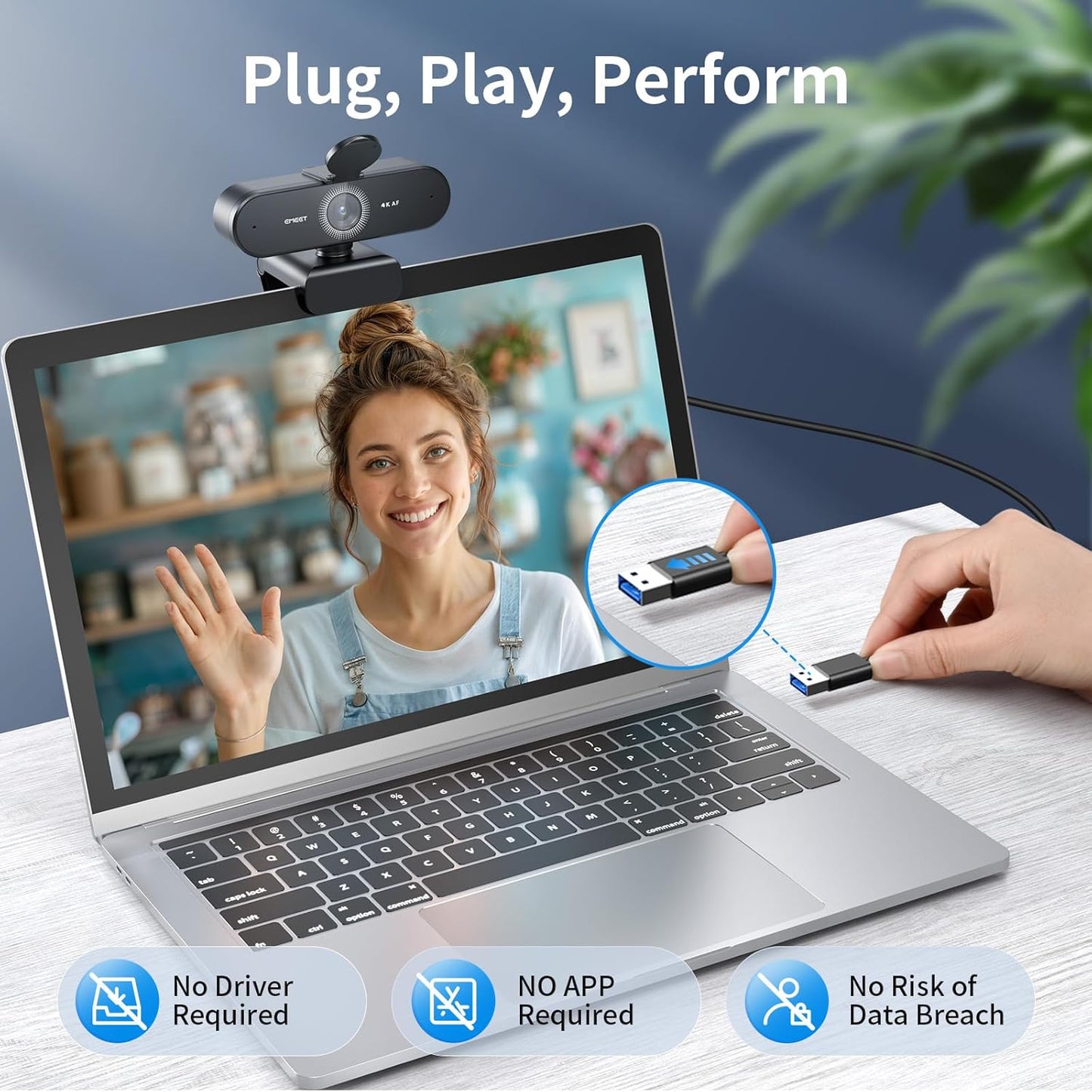 Elevate Your Professional Image With The Ultra-HD 4K AI Auto-Focus Webcam