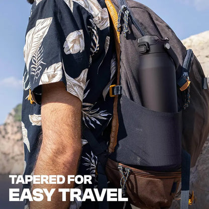 2-in-1 Straw & Chug Insulated Stainless Steel Water Bottle with Detachable Strap