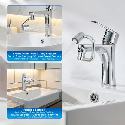 1440° Universal Swivel Faucet Extender – Dual Spray Mode