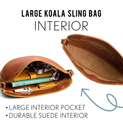 Soft Full-Grain Leather Koala Sling & Chest Crossbody Bag