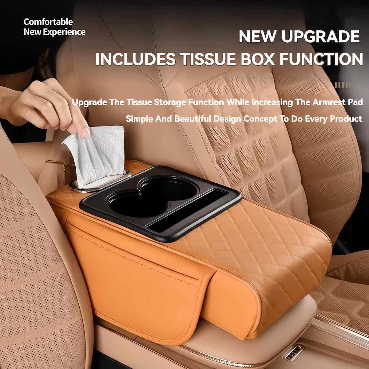 【Limited Time Buy 3 Get 1 Free】 Leather Car Armrest Cover for Comfort & Interior Upgrade