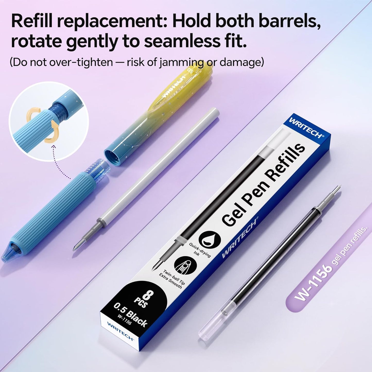 Smooth Quick-Dry Retractable Gel Pens (0.7mm Fine Point)