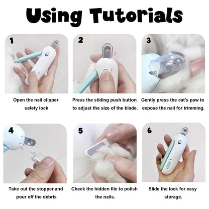 Precision Adjustable Safety Pet Nail Clipper with Anti-Splash Guard