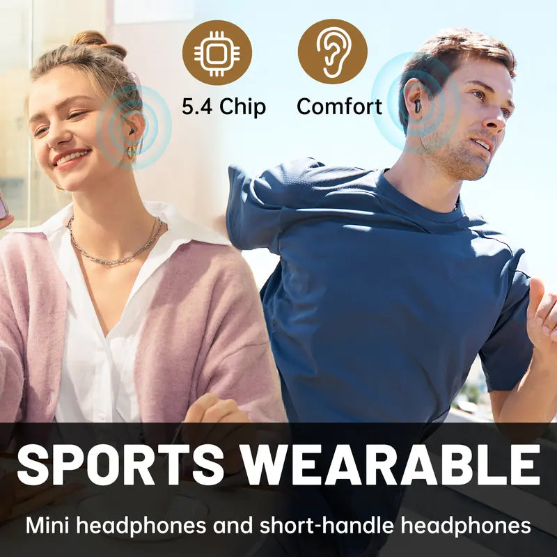 Ultra-Mini Invisible Wireless Earbuds - 2 Pairs in 1 Charging Case