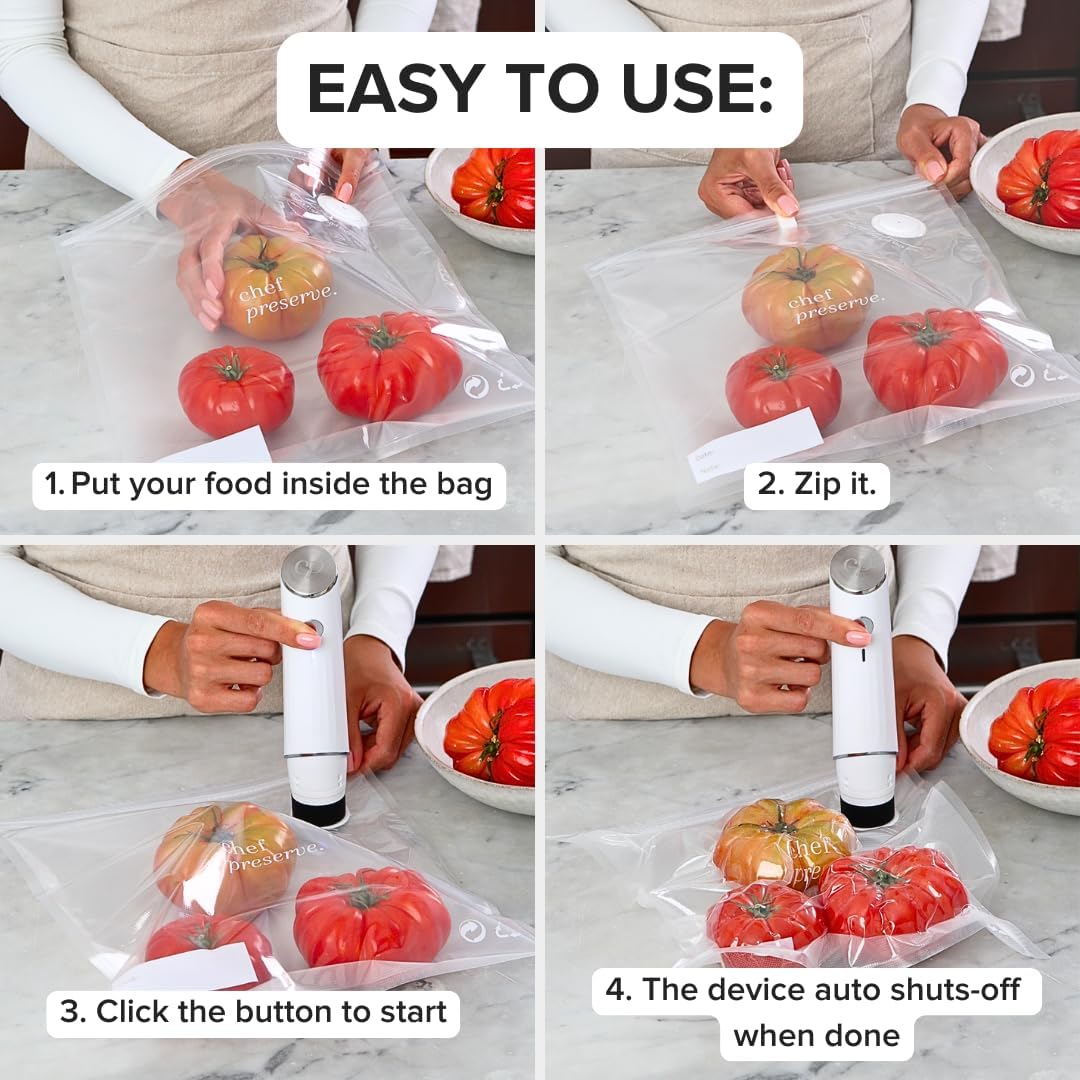 Keep Food Fresh 5X Longer With The Chef Preserve Compact Vacuum Sealer