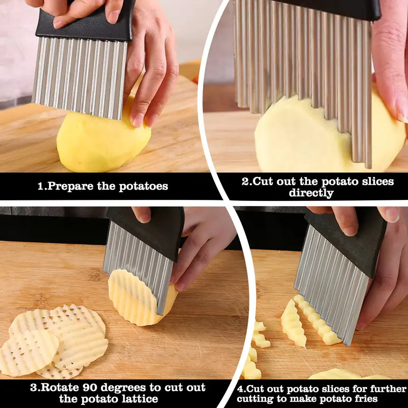 Effortless Wavy Potato & Vegetable Crinkle Cutter