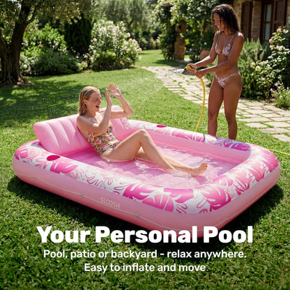 Ultimate Sun Soaking: The Sloosh Inflatable Tanning Pool Lounge