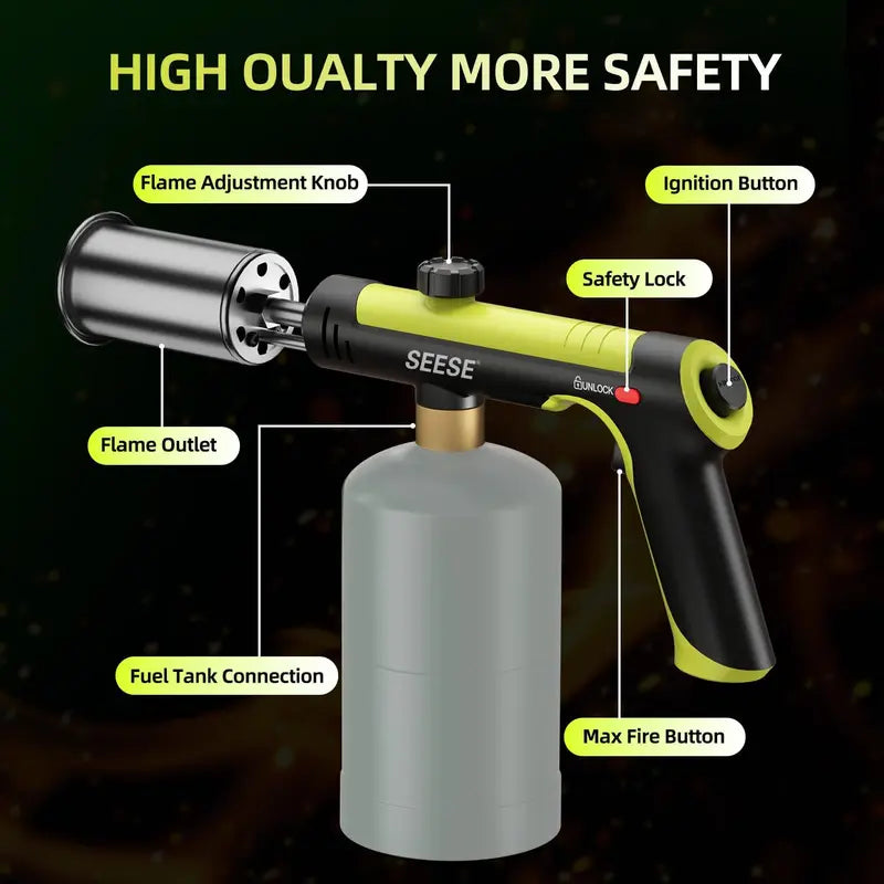 Instant One-Touch Ignition Powerful Propane Torch