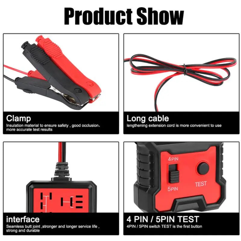 12V/24V Professional Automotive Relay Tester – Instant 4-Pin & 5-Pin Diagnostic Tool