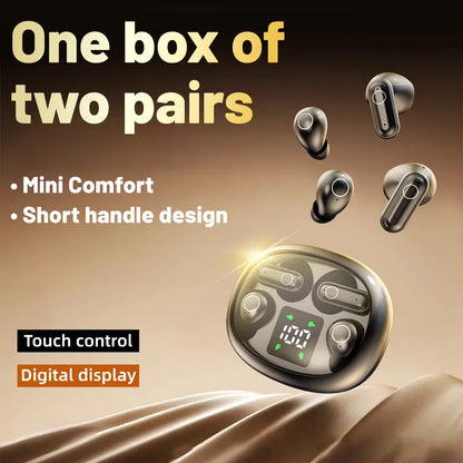 Ultra-Mini Invisible Wireless Earbuds - 2 Pairs in 1 Charging Case