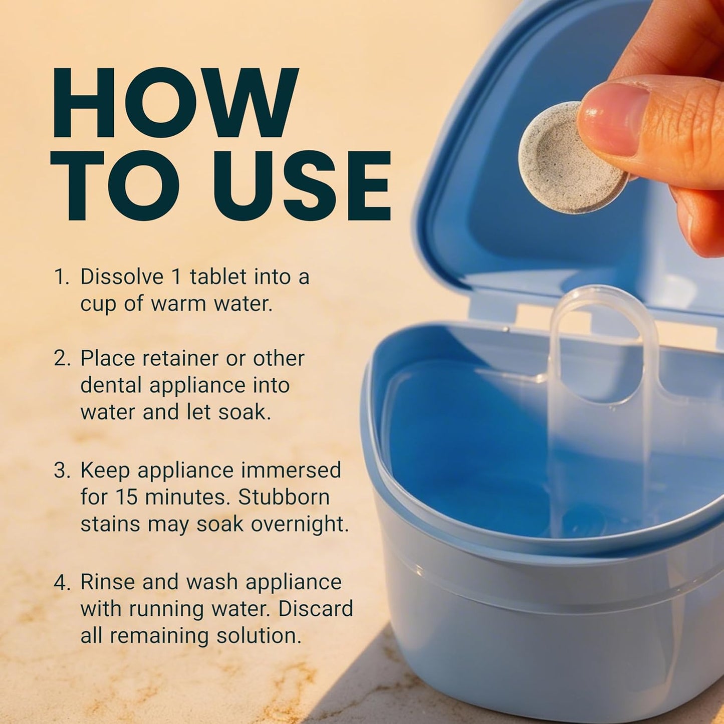 Keep Your Retainers Crystal Clear With Our Advanced 3-In-1 Tablets