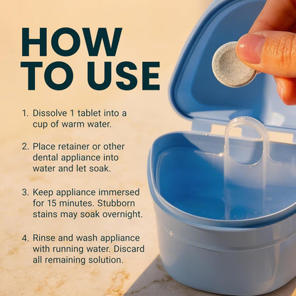 Keep Your Retainers Crystal Clear With Our Advanced 3-In-1 Tablets