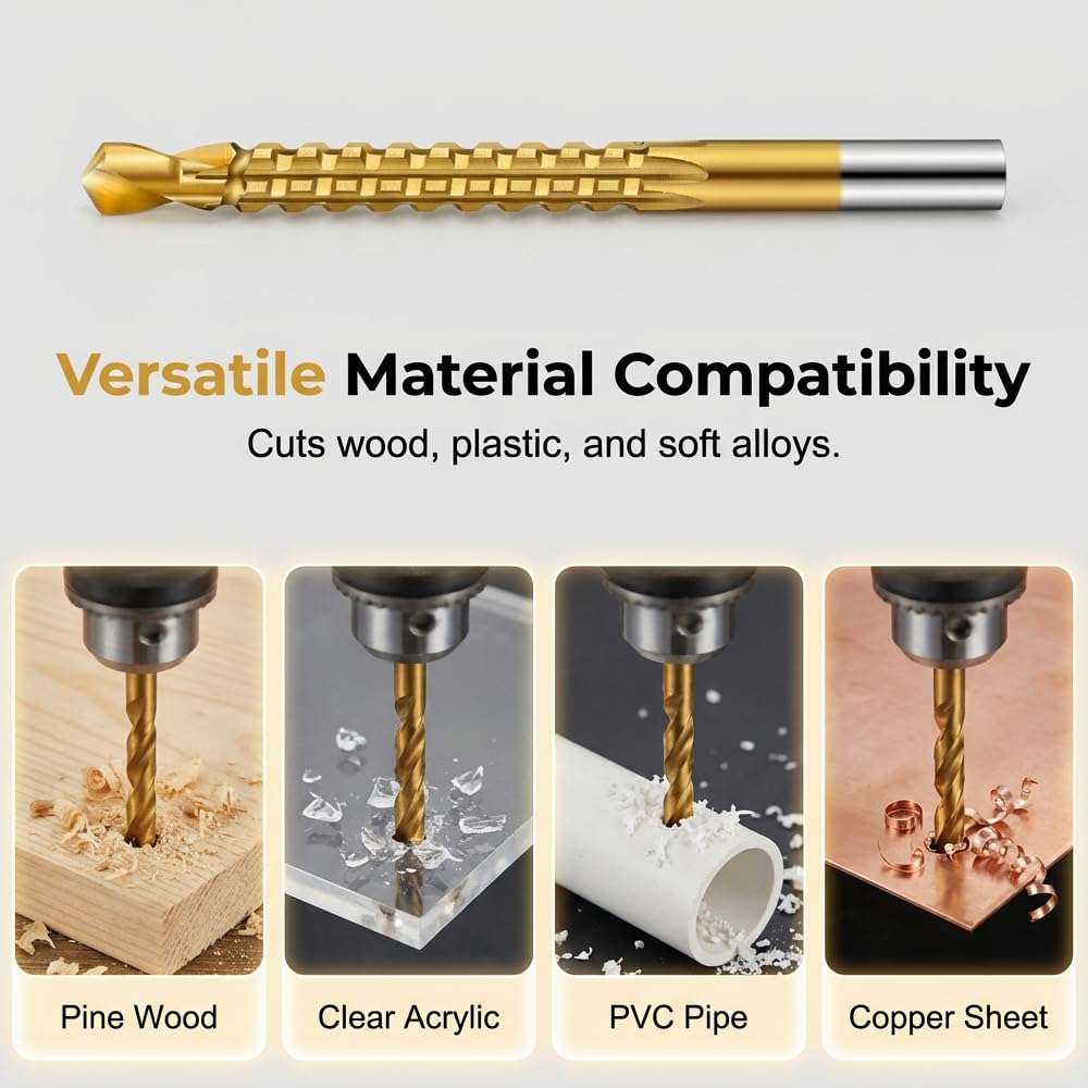 Titanium Side-Cutting Drill Bit Set – Drill, Ream & Side-Cut with One Tool