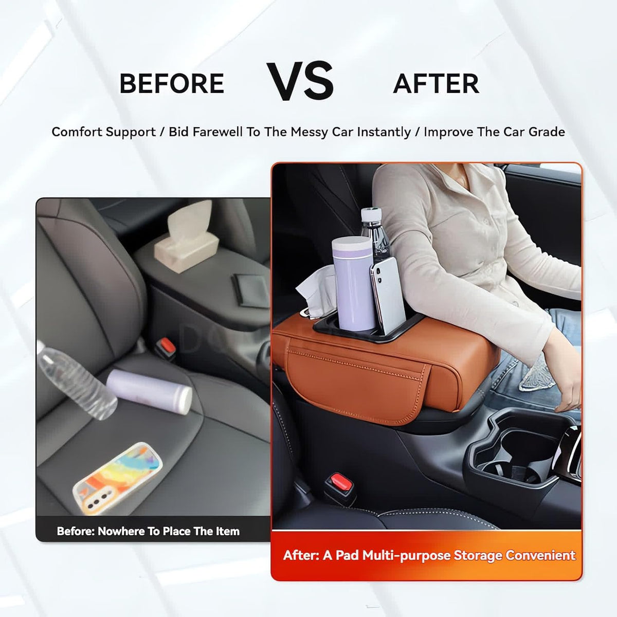【Limited Time Buy 3 Get 1 Free】 Leather Car Armrest Cover for Comfort & Interior Upgrade