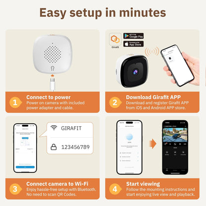 3MP 2K Window Camera,2.4GHz & 5GHz WiFi Indoor Cameras