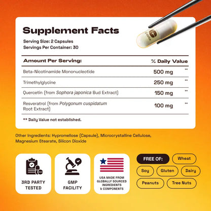 Recharge Your Cells. Reverse Your Age. 1000mg Pure NMN.