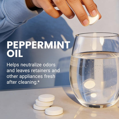 Keep Your Retainers Crystal Clear With Our Advanced 3-In-1 Tablets