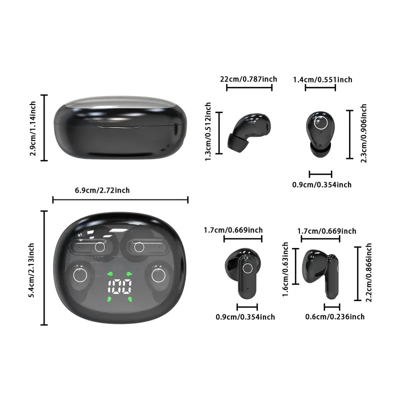 Ultra-Mini Invisible Wireless Earbuds - 2 Pairs in 1 Charging Case