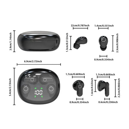 Ultra-Mini Invisible Wireless Earbuds - 2 Pairs in 1 Charging Case