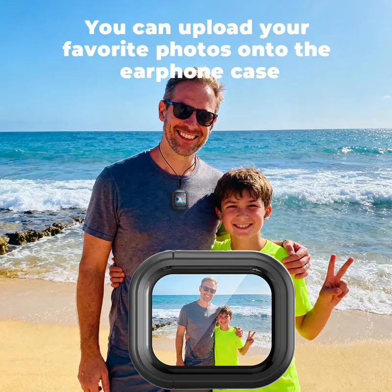 Smart Touchscreen Wireless Earbuds with -50dB Active Noise Cancellation