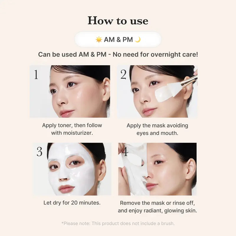 Wrapping mask application instructions; brush not included