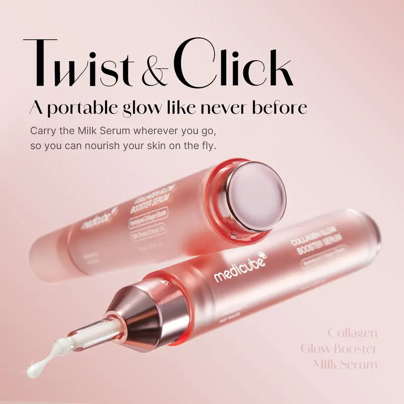 Twist-and-click milk serum dispenser