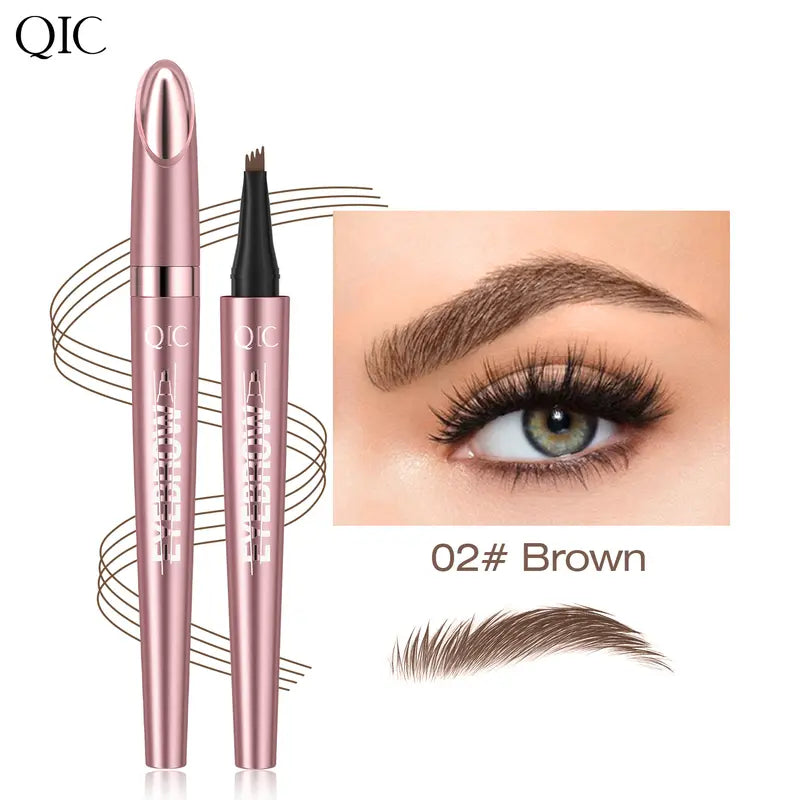 4-Tip Microblading Eyebrow Pen for Natural Hair-Like Strokes