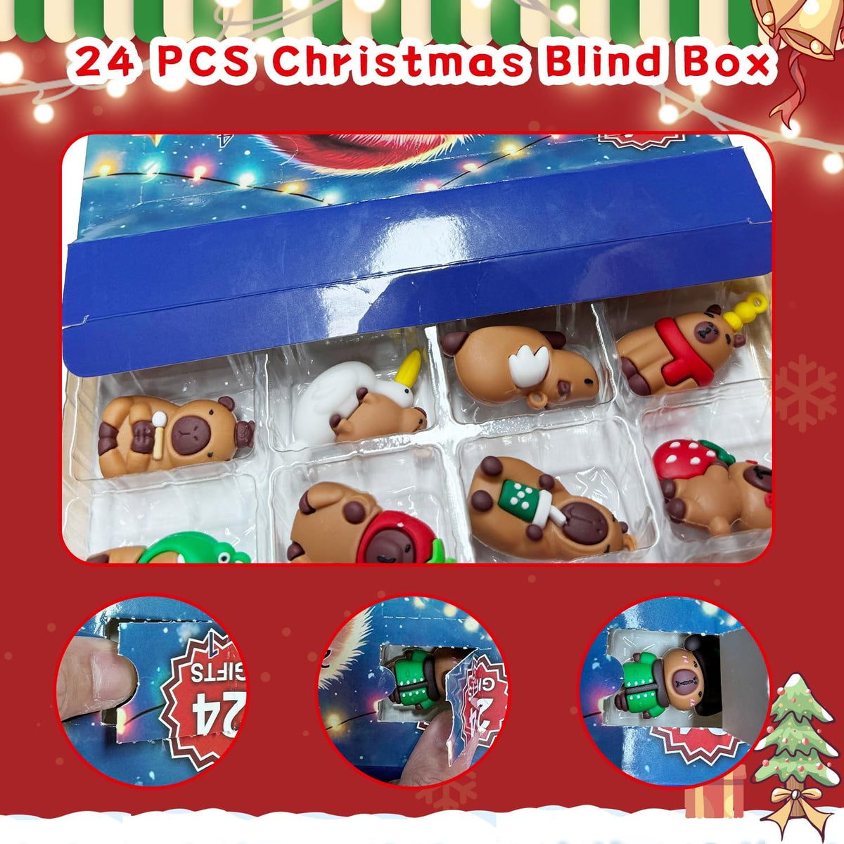 Capybara 24-piece advent calendar set, source product photo.