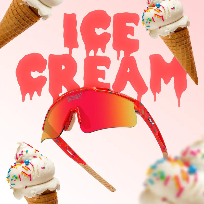 CREAM-RED kids sports sunglasses