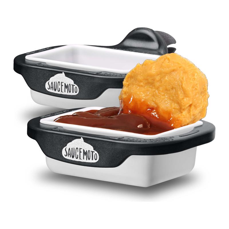Black two-piece sauce holder set