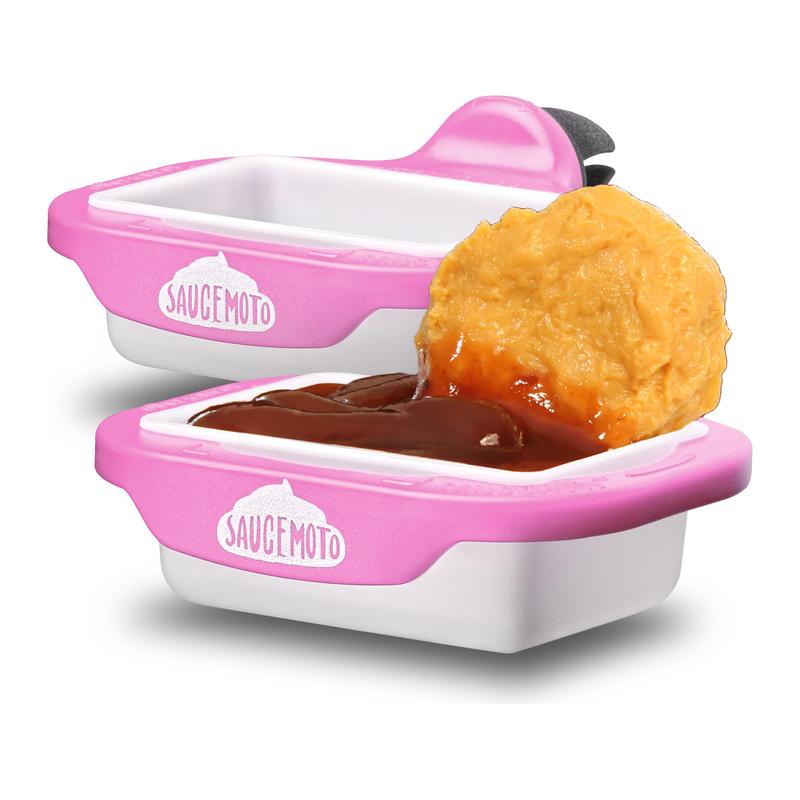 Pink two-piece sauce holder set